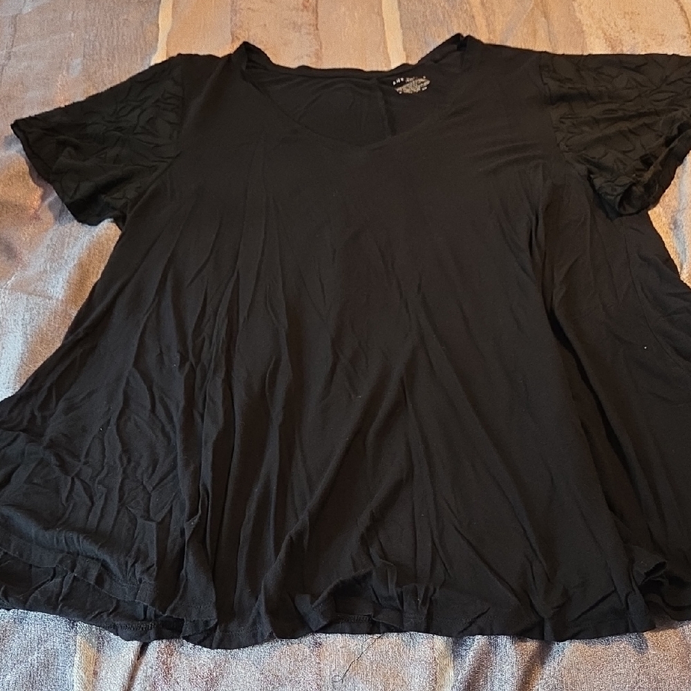 Lane Bryant Classic Black V-Neck Tee